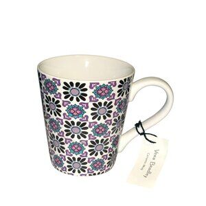 Vera Bradley Ceramic Mug With Geometric Floral Pattern